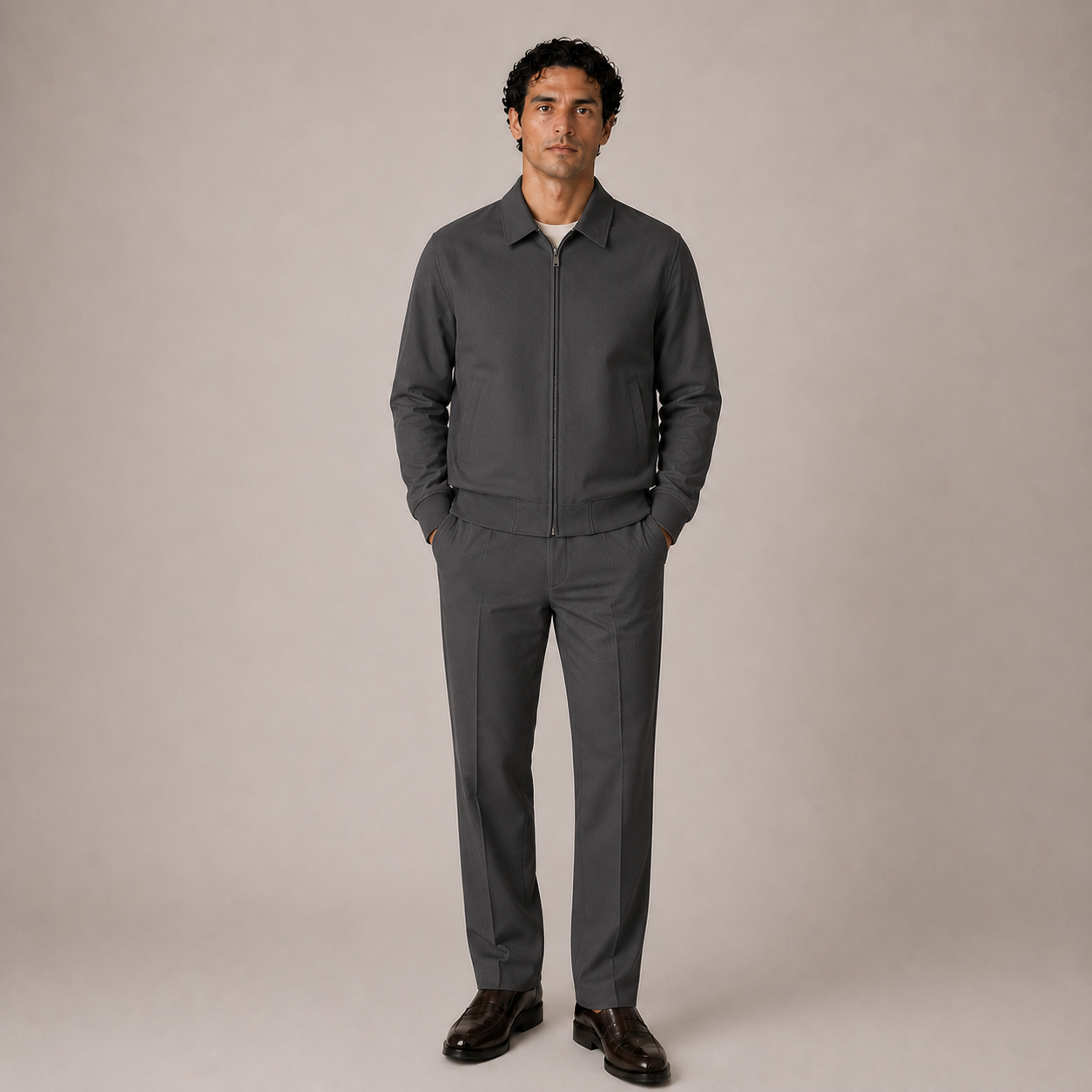 Dynamic 2er Set Zip Anzug Anthrazit