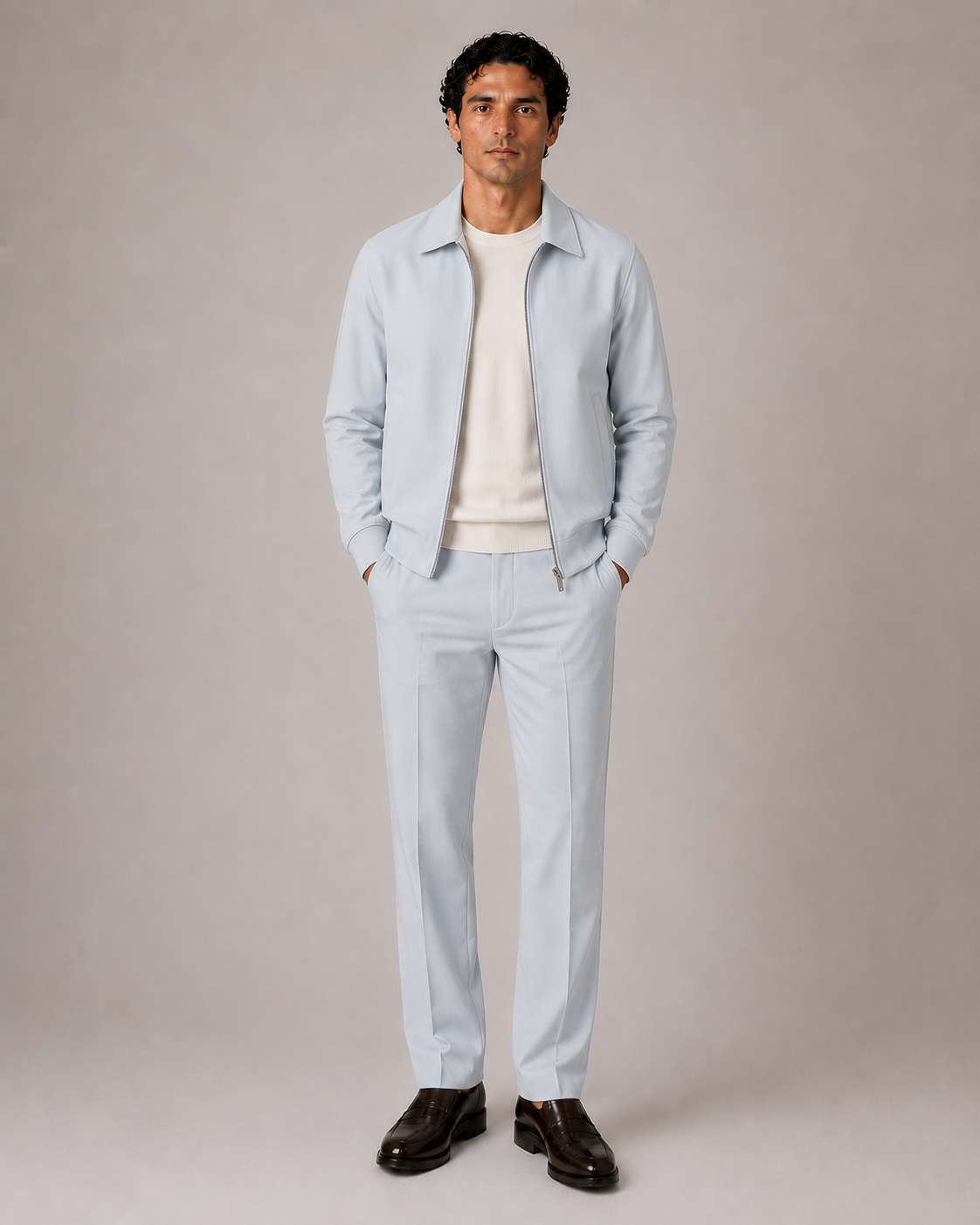 Dynamic 2er Set Zip Anzug Hellblau