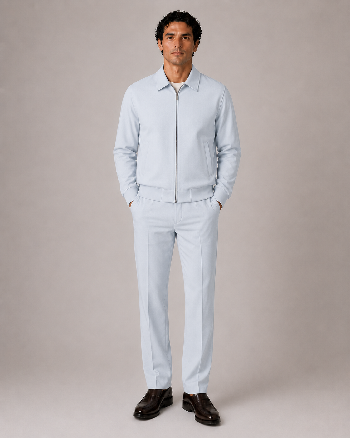 Dynamic 2er Set Zip Anzug Hellblau