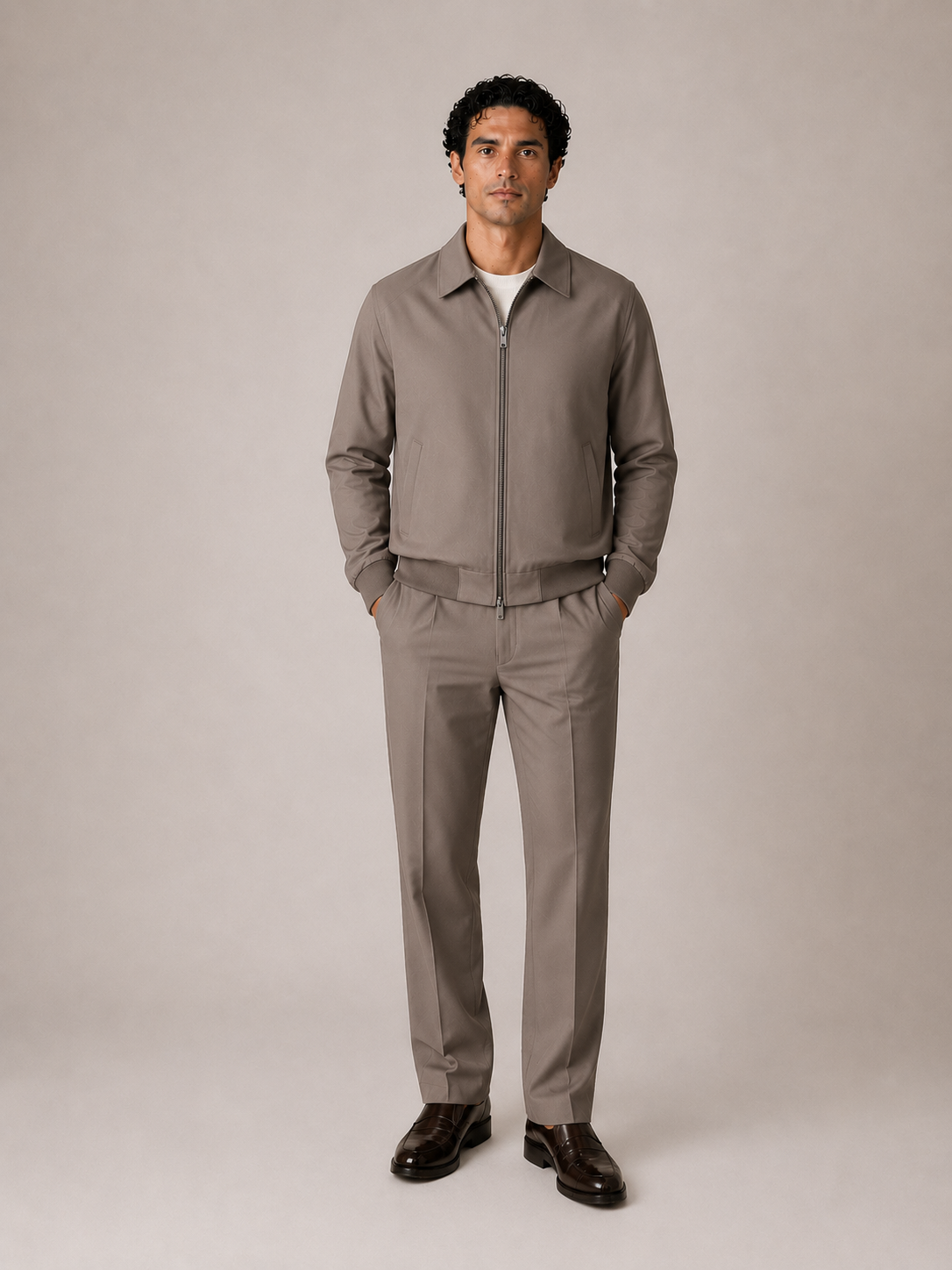 Dynamic 2er Set Zip Anzug Taupe