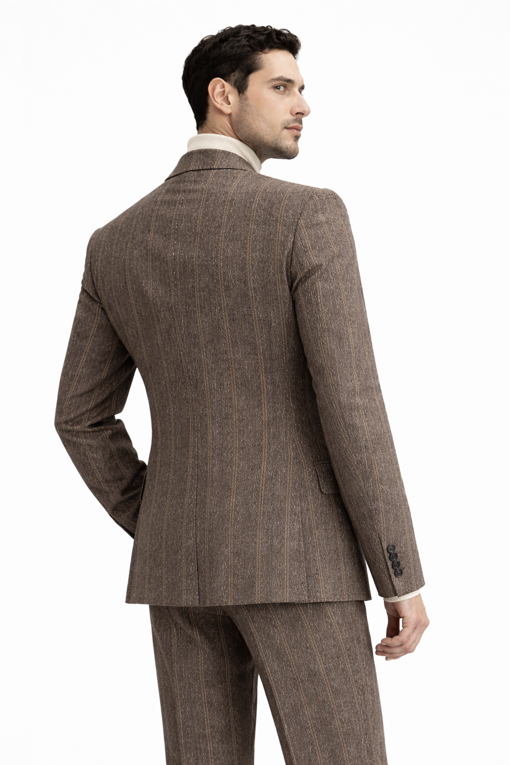 Como Doppelreiher Anzug Tailored Fit Braun