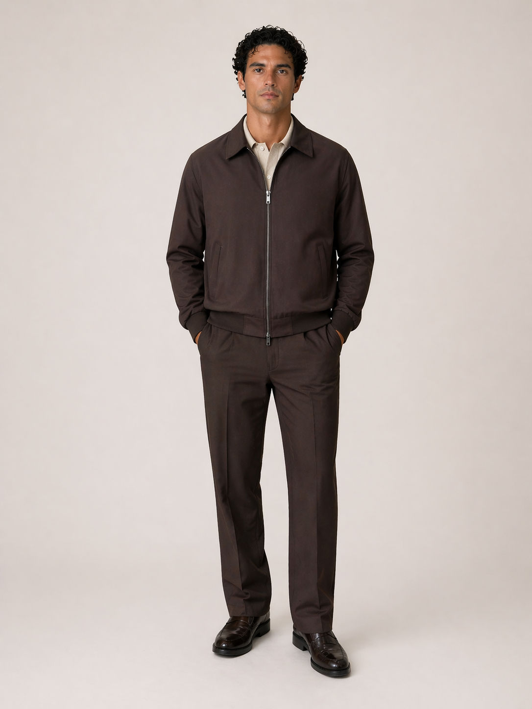 Dynamic 2er Set Zip Anzug Braun