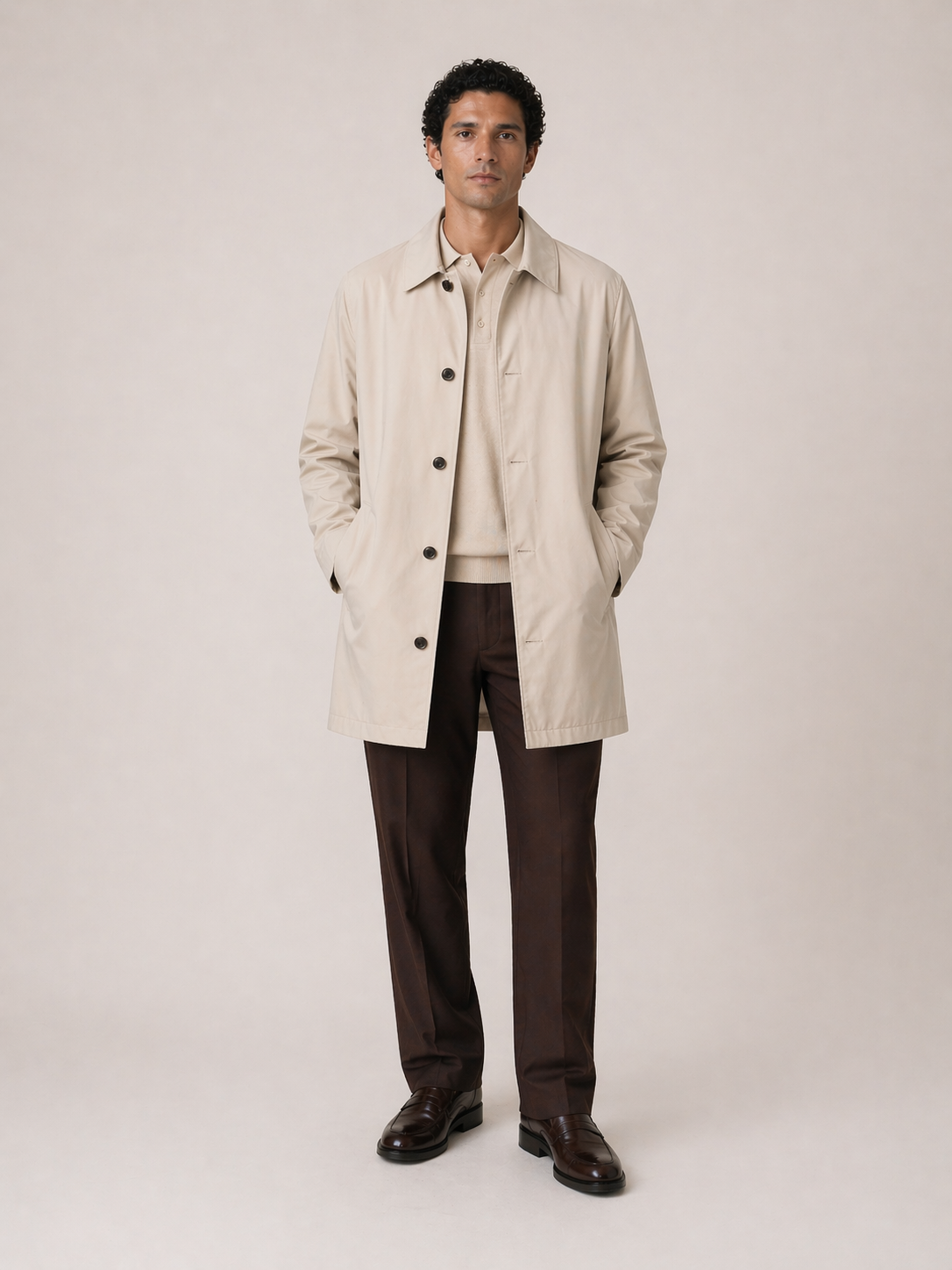 2 Seitiger Trenchcoat Navy & Creme