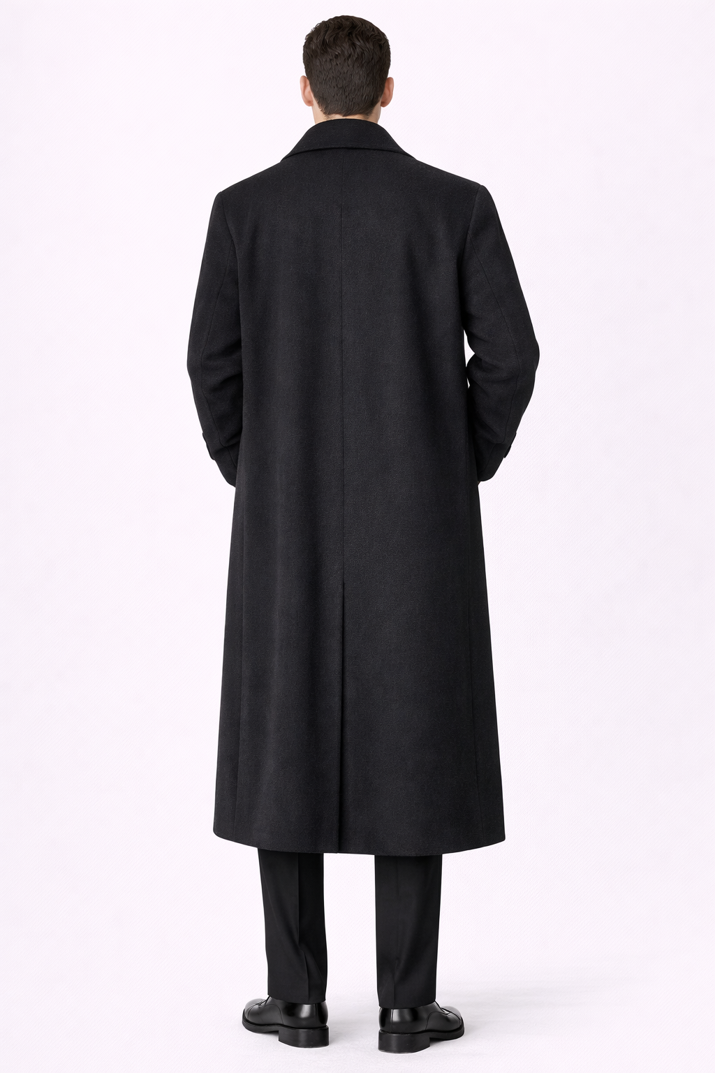 Turin Schurrwolle Mantel Schwarz