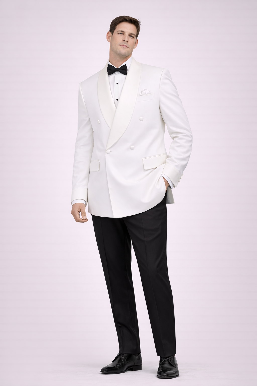 Cagliari Doppelreiher Smoking Tailored Fit Schwarz /Weiss