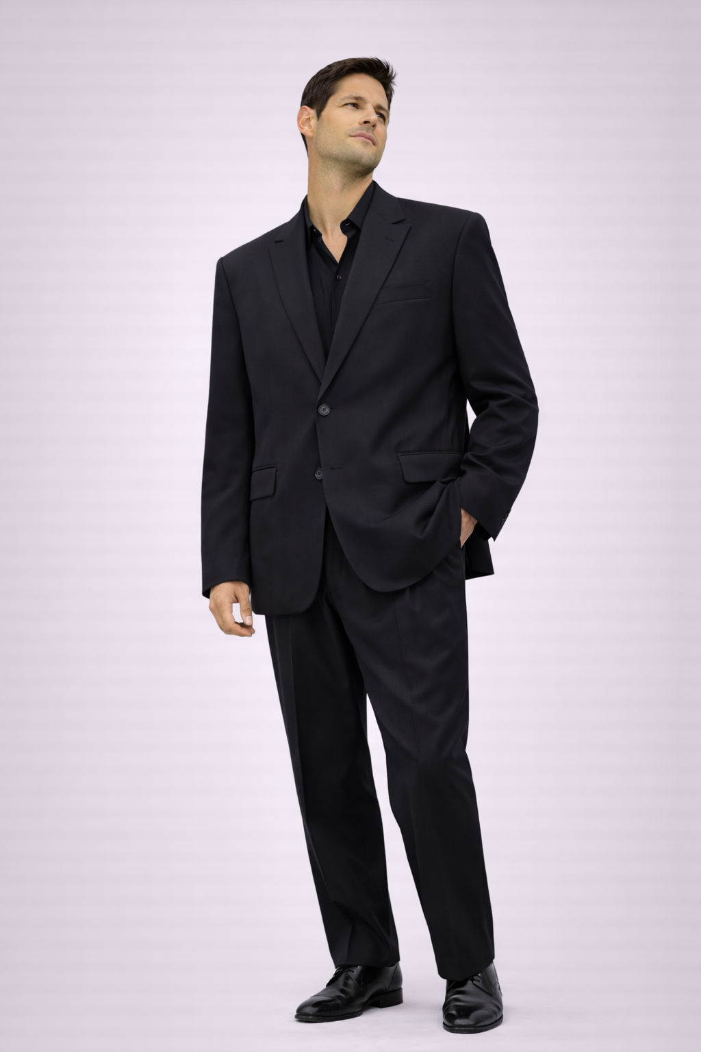 Arezzo Einreiher Anzug Oversize Fit Schwarz