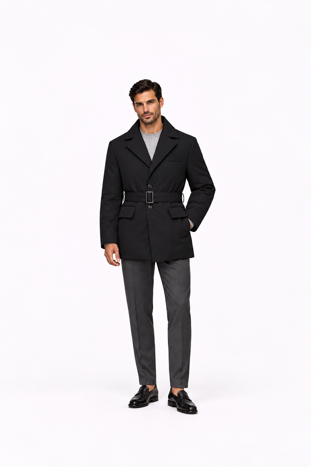 Karan Men Daunen Puffer jacke Schwarz