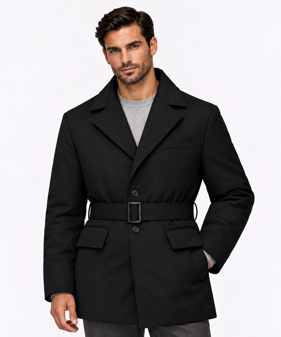 Karan Men Daunen Puffer jacke Schwarz