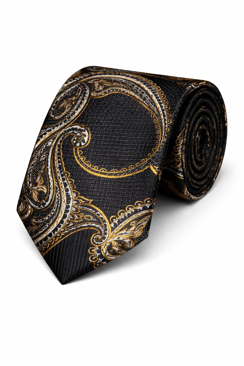 Krawatte Schwarz/gold mit Muster