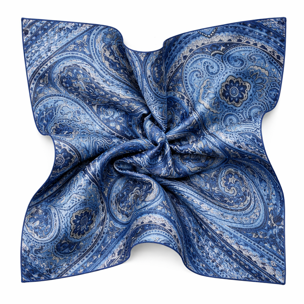 Einstecktuch Hellblau mit Muster