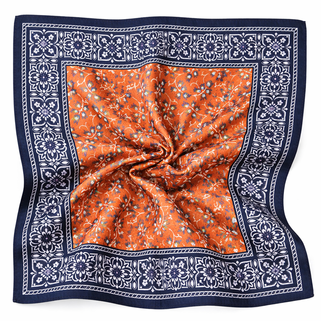 Einstecktuch Orange/Blau