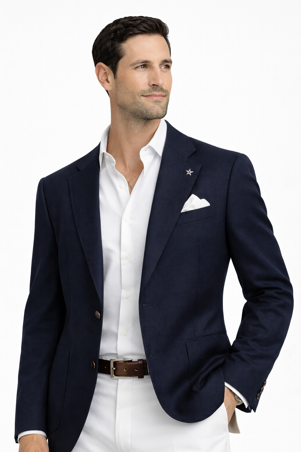 Amalfi Sakko in Leinen Navy