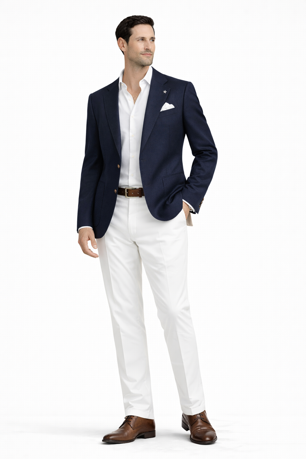 Amalfi Sakko in Leinen Navy